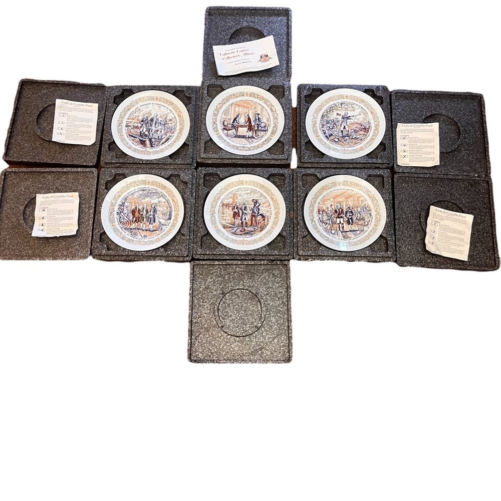 6 new in box D’ARCEAU-LIMOGES Lafayette Collectors porcelain plates 1973